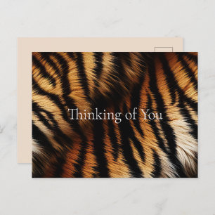 Orange Black Tiger Stripes Animal Print Postkarte