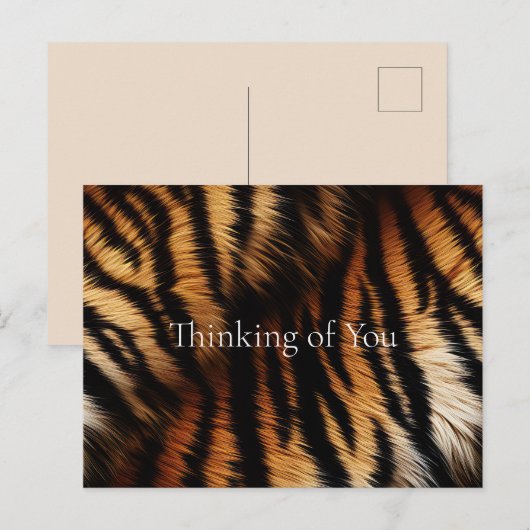 Orange Black Tiger Stripes Animal Print Postkarte (Vorne/Hinten)