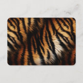 Orange Black Tiger Stripes Animal Wedding RSVP Begleitkarte (Rückseite)