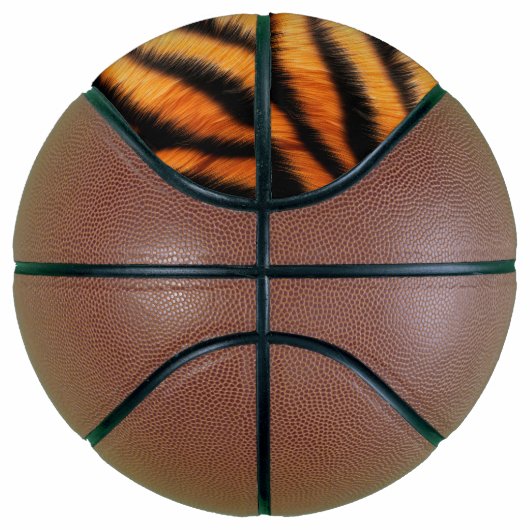 Orange Black Tiger Stripes Basketball (Rechts)
