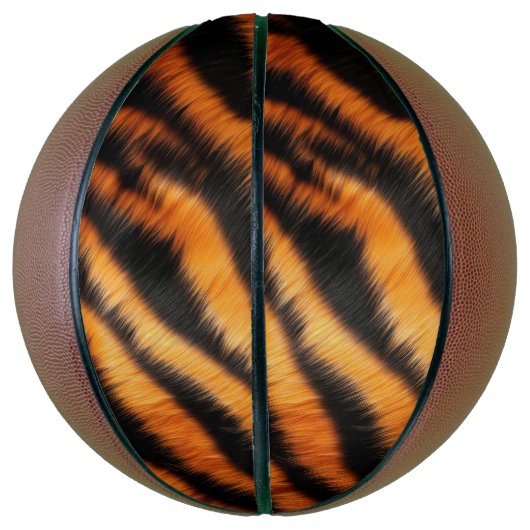 Orange Black Tiger Stripes Basketball (Vertikal)