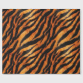 Orange Black Tiger Stripes Geschenkpapier (Flach)