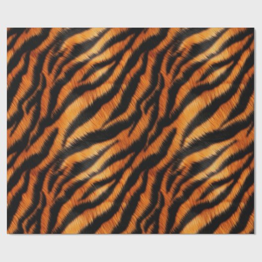 Orange Black Tiger Stripes Geschenkpapier (Flach)