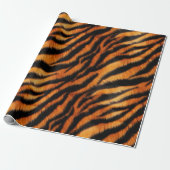 Orange Black Tiger Stripes Geschenkpapier (Ungerollt)