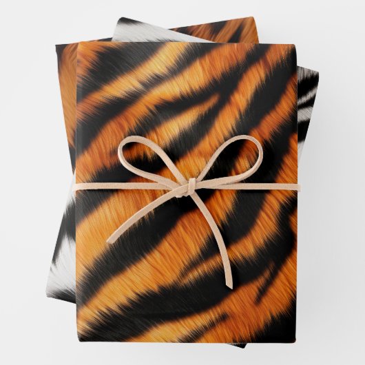 Orange Black Tiger Stripes Geschenkpapier Set (Beispiel)