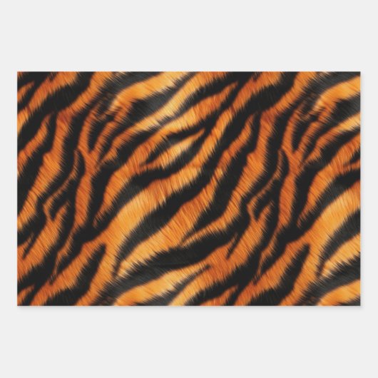 Orange Black Tiger Stripes Geschenkpapier Set (Vorderseite)