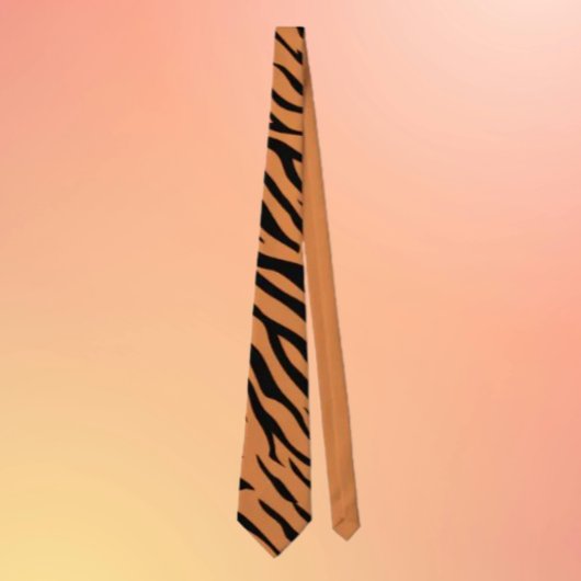 Orange & Black Tiger Stripes Necktie - feines Tier Krawatte