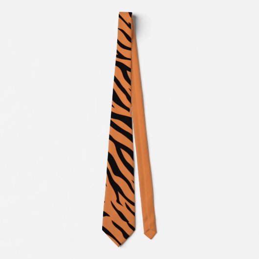 Orange & Black Tiger Stripes Necktie - feines Tier Krawatte (Vorderseite)