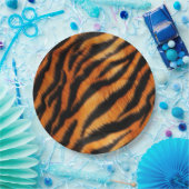 Orange Black Tiger Stripes Pappteller (Party)