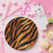 Orange Black Tiger Stripes Pappteller (Party)