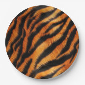 Orange Black Tiger Stripes Pappteller (Vorderseite)