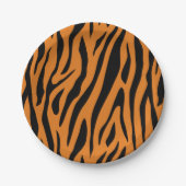 Orange& Black Tiger Stripes Pattern Animal Print Pappteller (Vorderseite)