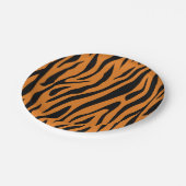 Orange& Black Tiger Stripes Pattern Animal Print Pappteller (Schrägansicht)
