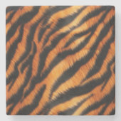 Orange Black Tiger Stripes Steinuntersetzer (Vorderseite)