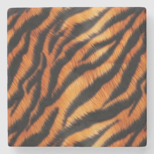 Orange Black Tiger Stripes Steinuntersetzer (Vorderseite)