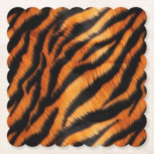 Orange Black Tiger Stripes Untersetzer (Vorderseite)