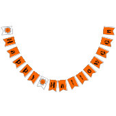 Orange Black Typografy Beängstigend Happy Hallowee Wimpelkette (Alle)