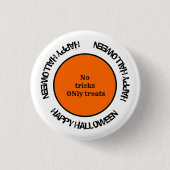 Orange Black Typografy Modern Happy Halloween Button (Vorderseite)