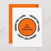 Orange Black Typografy Modern Happy Halloween Postkarte (Vorne/Hinten)