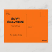 Orange Black Typografy Modern Happy Halloween Postkarte (Rückseite)