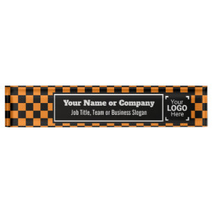 Orange & Black überprüft - Moderner Business Style Namensplakette