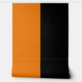 Orange Black Vertical Big Stripes Muster Tapete