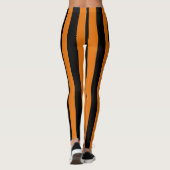 Orange Black Vertical Strip Halloween-Kostüm Leggings (Rückseite)