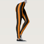 Orange Black Vertical Strip Halloween-Kostüm Leggings (Rechts)