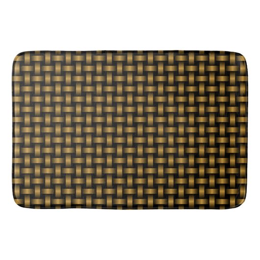 Orange Black Weave Pattern Badematte (Vorderseite)