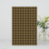 Orange Black Weave Pattern Briefpapier (Stehend Vorderseite)