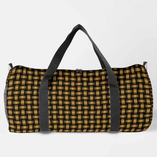 Orange Black Weave Pattern Duffle Bag (Rückseite)
