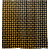 Orange Black Weave Pattern Duschvorhang (Vorderseite)