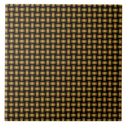Orange Black Weave Pattern Fliese (Vorderseite)