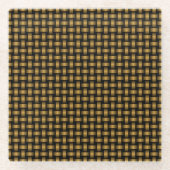 Orange Black Weave Pattern Glasuntersetzer (Vorderseite)