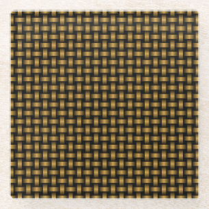 Orange Black Weave Pattern Glasuntersetzer