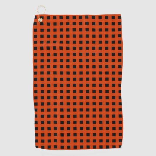 Orange Black Weave Pattern Golfhandtuch (Vorderseite)