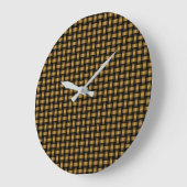 Orange Black Weave Pattern Große Wanduhr (Winkel)