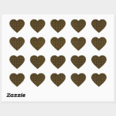 Orange Black Weave Pattern Herz-Aufkleber (Blatt)