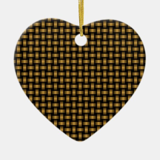 Orange Black Weave Pattern Keramik Ornament (Vorne)
