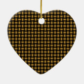 Orange Black Weave Pattern Keramik Ornament (Hinten)