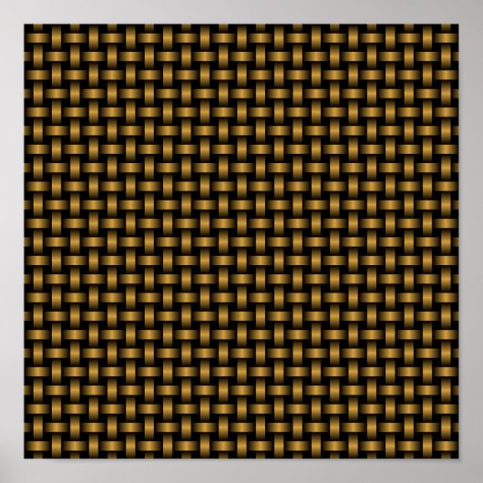 Orange Black Weave Pattern Poster (Vorne)