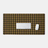 Orange Black Weave Pattern Schreibtischunterlage (Tastatur & Maus)