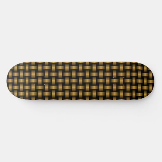 Orange Black Weave Pattern Skateboard (Horizontal)