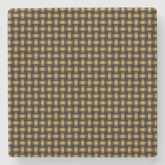 Orange Black Weave Pattern Steinuntersetzer (Vorderseite)