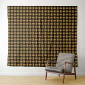 Orange Black Weave Pattern Wandteppich (Beispiel (Horizontal))