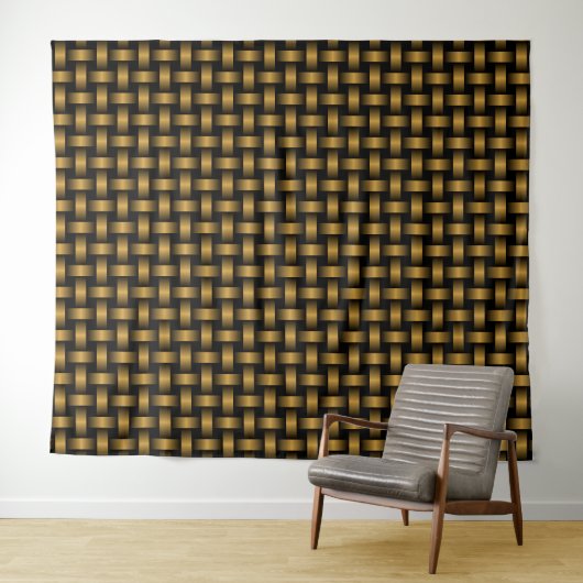Orange Black Weave Pattern Wandteppich (Beispiel (Horizontal))
