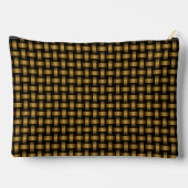 Orange Black Weave Pattern Zubehörtasche (Rückseite)