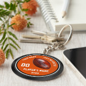 Orange, Black, White Personalized Football Gifts Schlüsselanhänger (Seite)