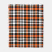 Orange Black White Plaid Tartan Pattern Design  Fleecedecke (Vorderseite)