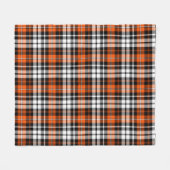 Orange Black White Plaid Tartan Pattern Design  Fleecedecke (Vorderseite (Horizontal))